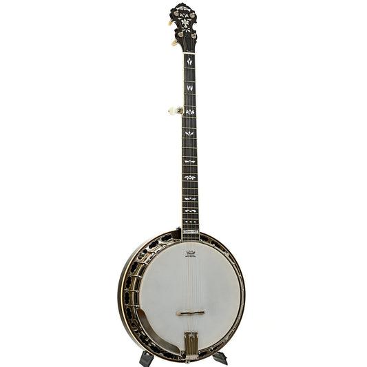 Full front and side of Deering Tenbrooks Legacy Resonator Banjo