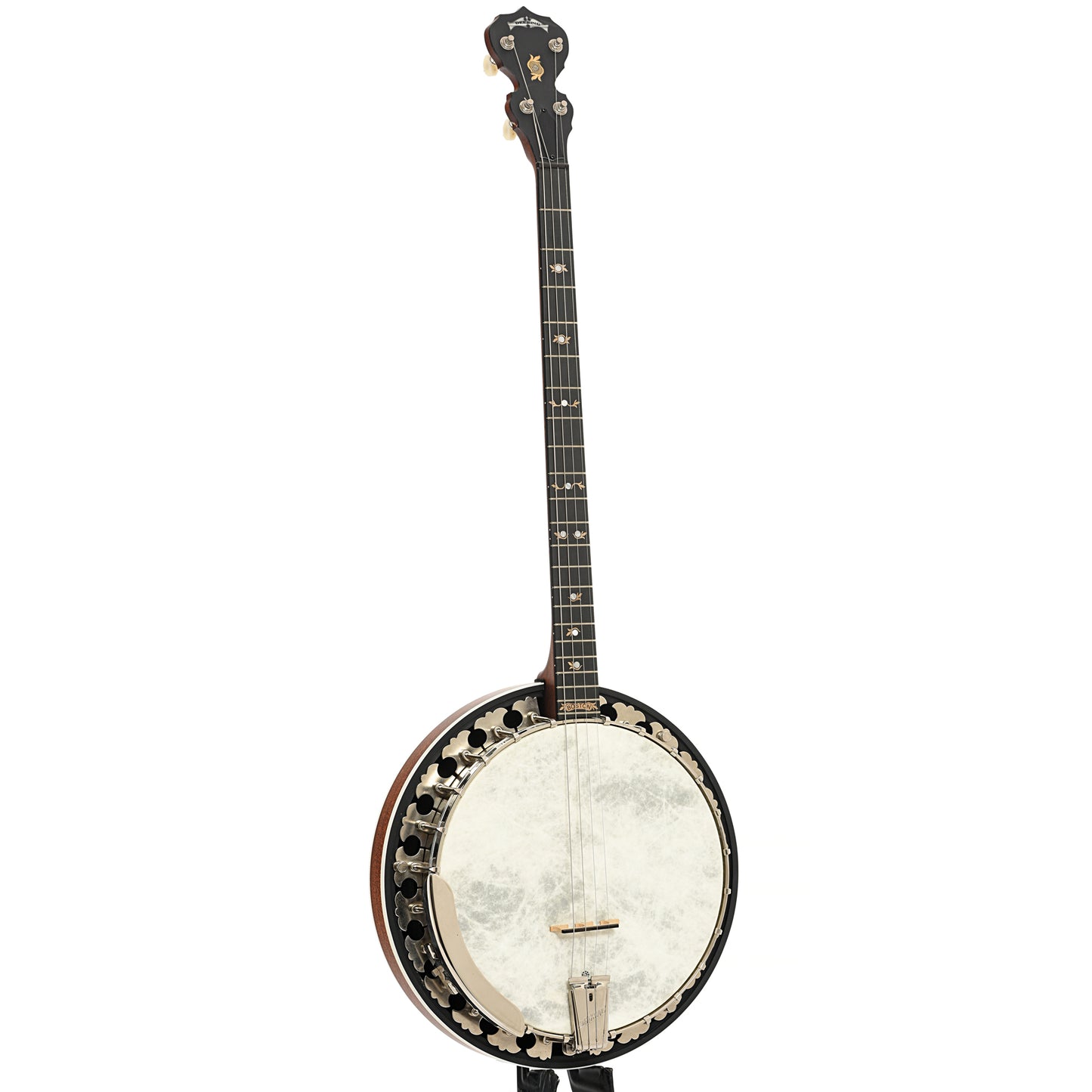 Full front and side of Deering Boston Plectrum 4-string Banjo (2014)