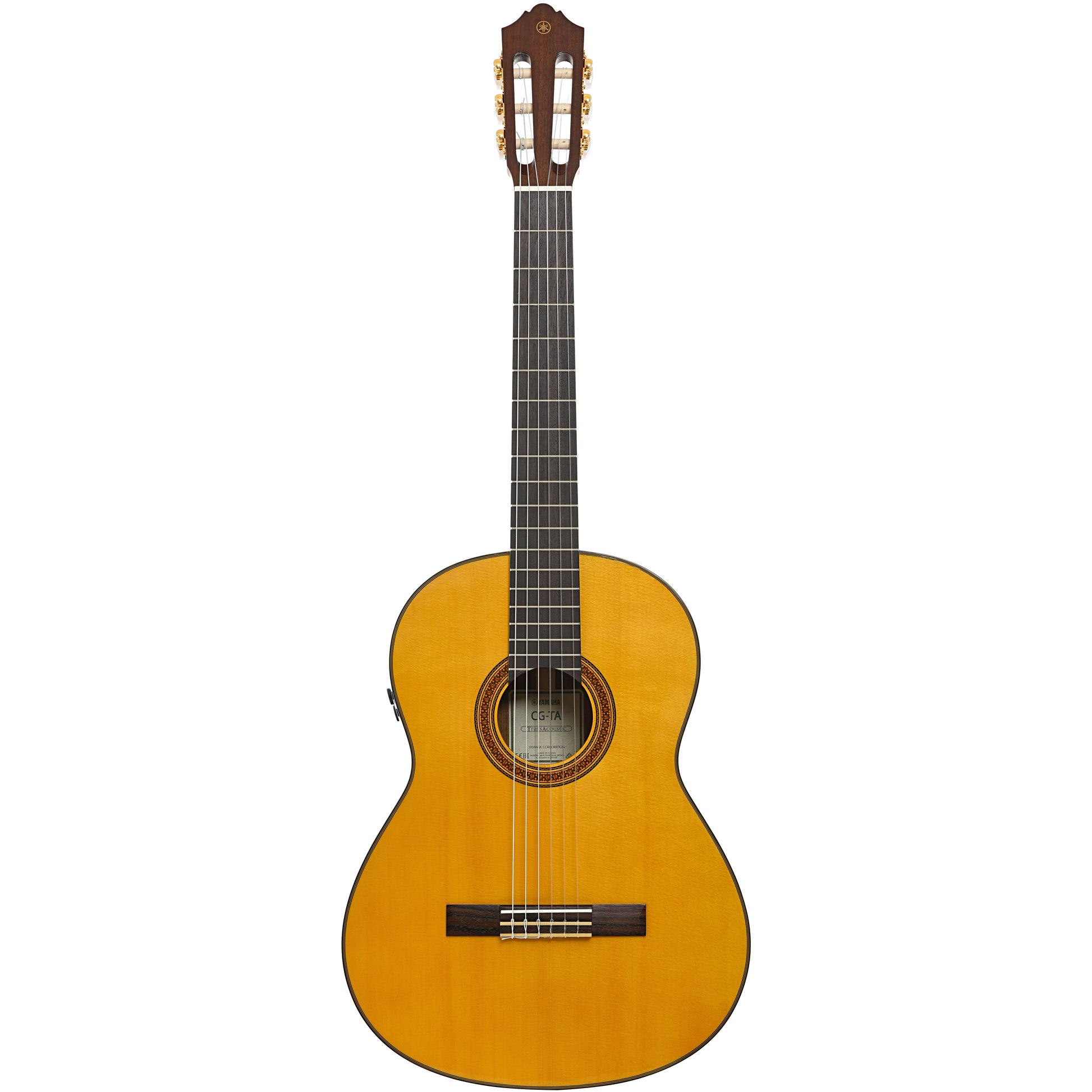 Full front of Yamaha CG-TA Trans-Acoustic Classical Guitar