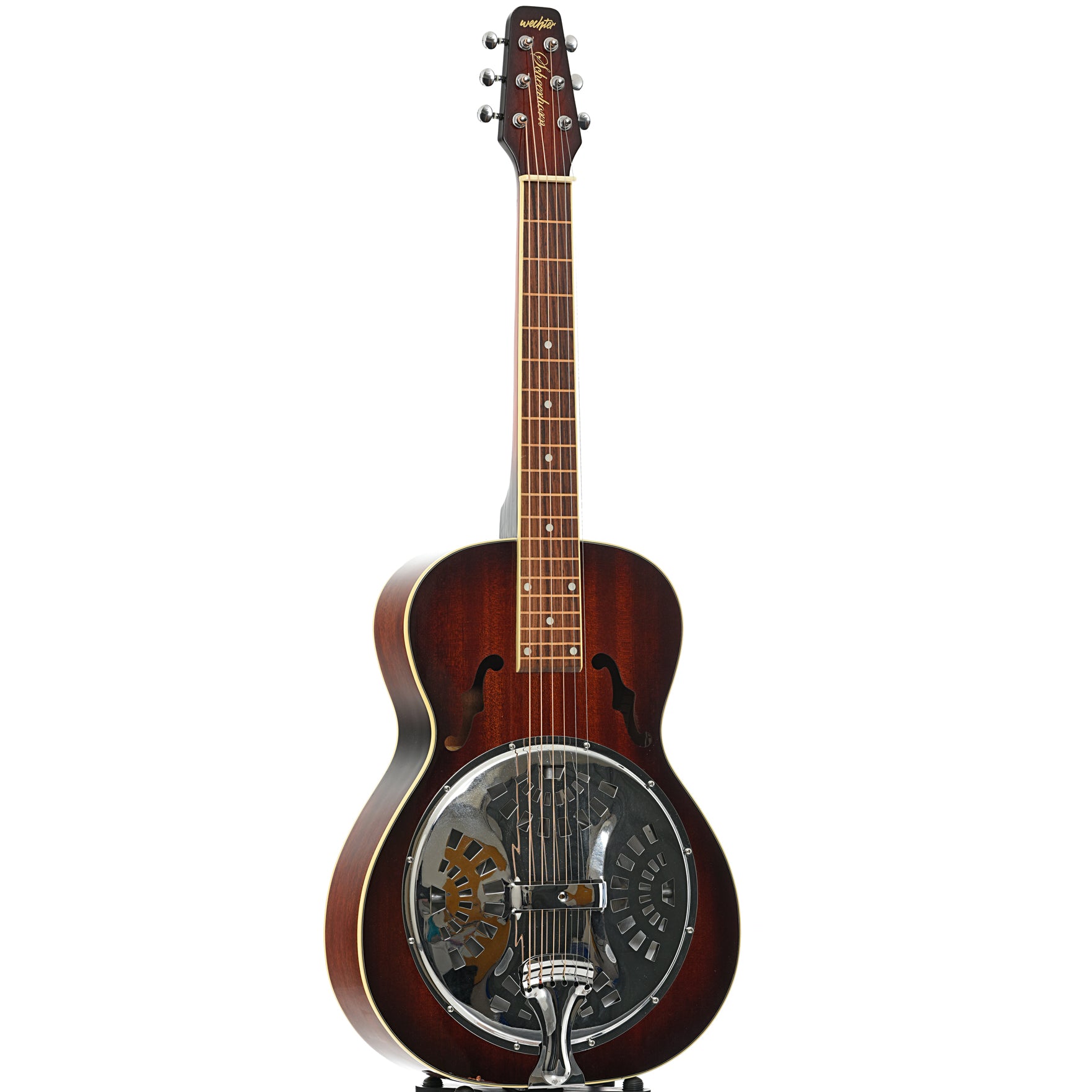 Full front and side of Wechter Scheerhorn 6524-F Squareneck Resonator