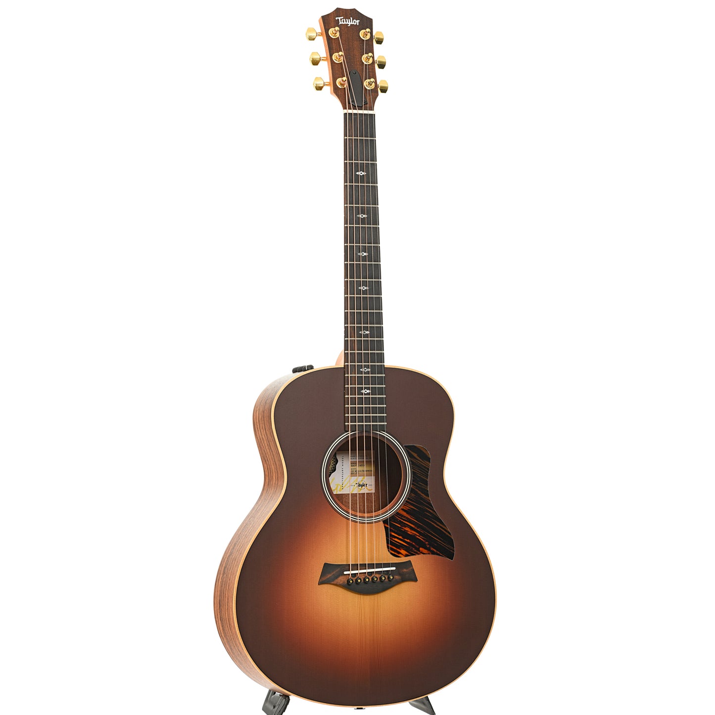 Full front and side of Taylor 50th Anniversary GS Mini-e Rosewood SB LTD Acoustic Guitar