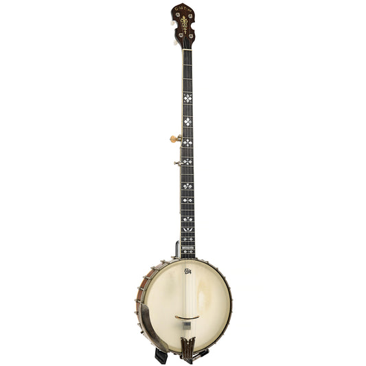 Full front and side of Parts Extra Longneck Open Back Banjo