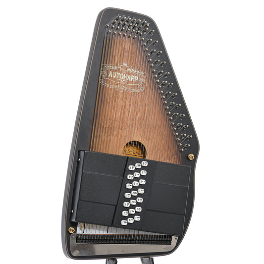 Front and side of  Oscar Schmidt OS11021AE Americana Electric Autoharp, with Chord Bars for E and A (2020)