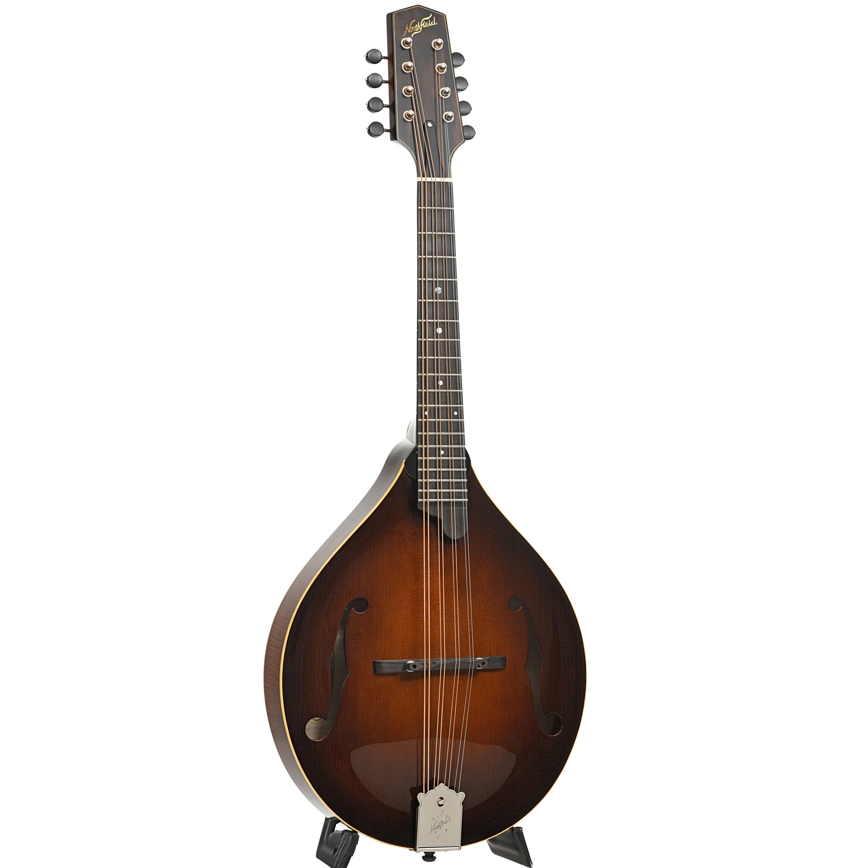 Full front and side of Northfield NFM-M5 Quickstep Mandola, Dark Leatherburst