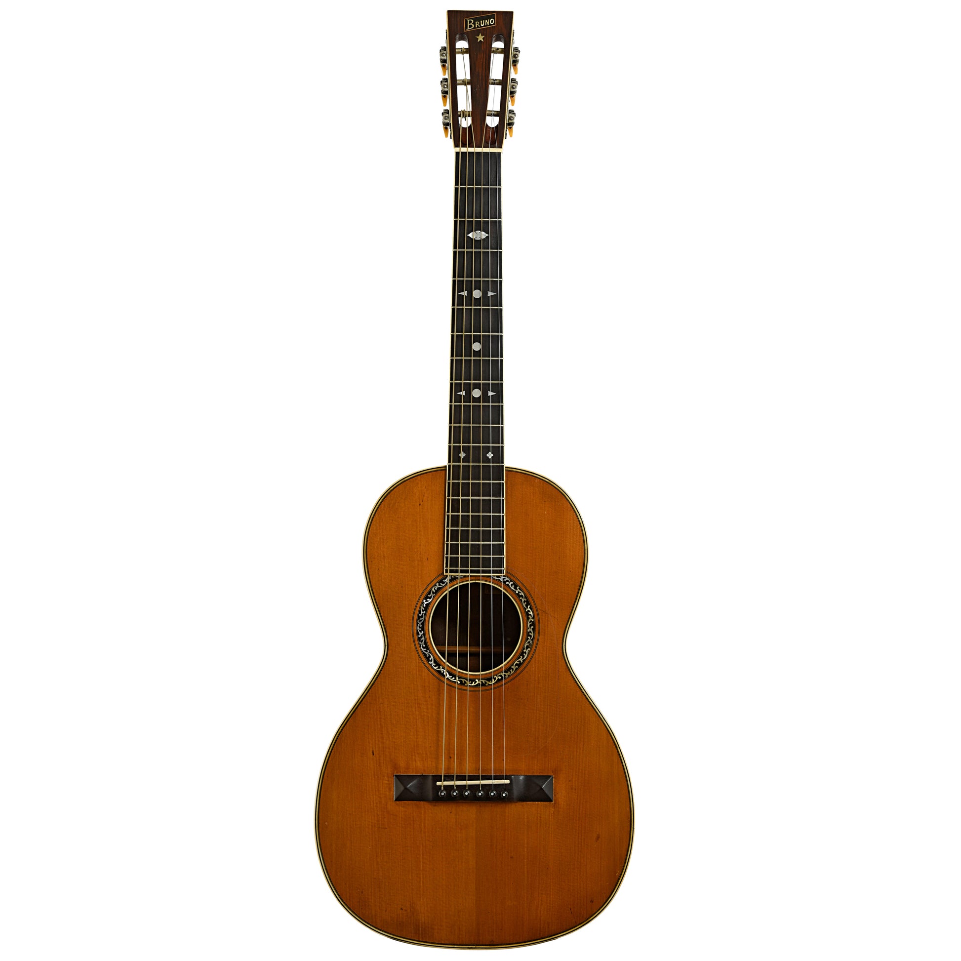 Full front of Bruno Parlor Acoustic Guitar 