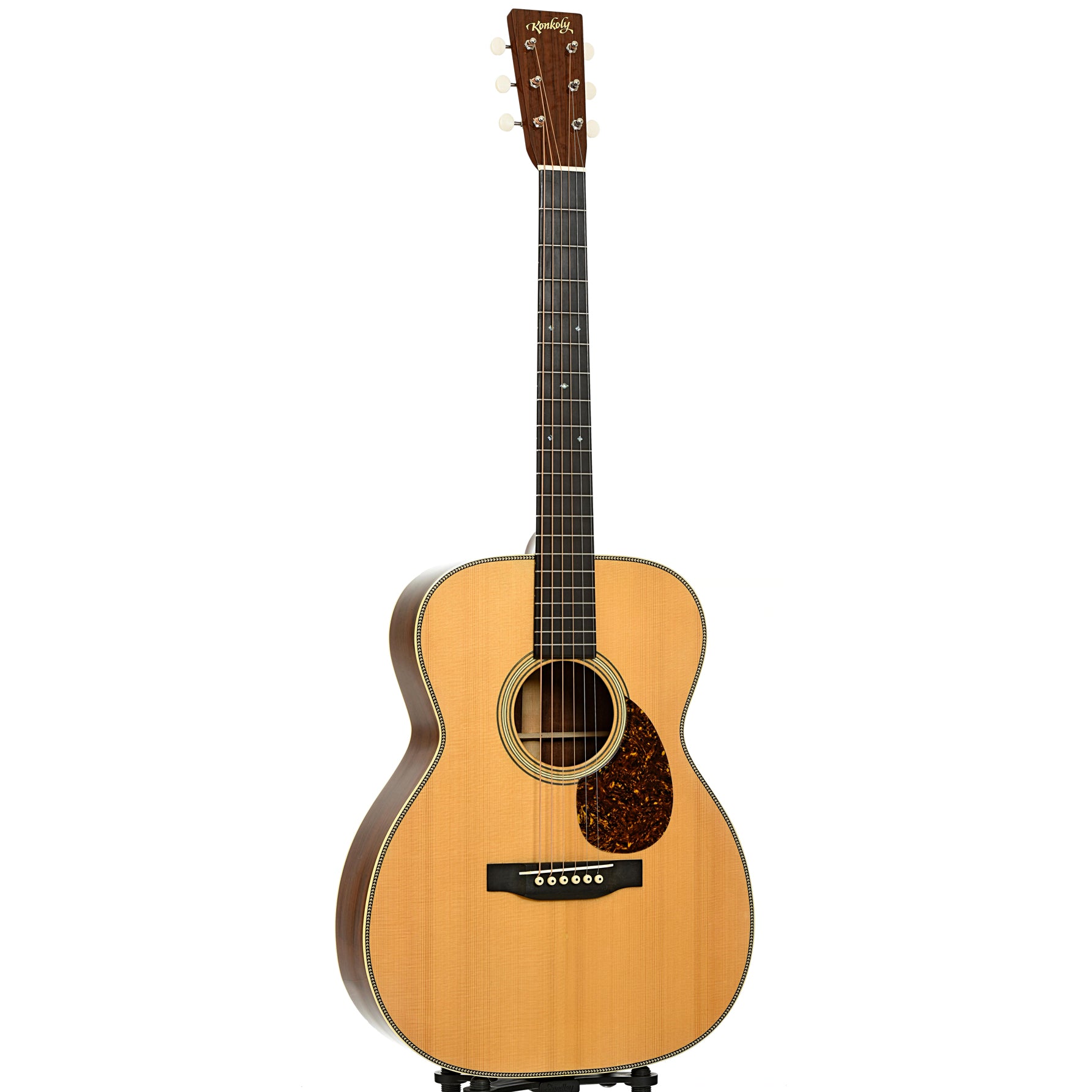 Full front and side of Konkoly KOM-28 Acoustic Guitar