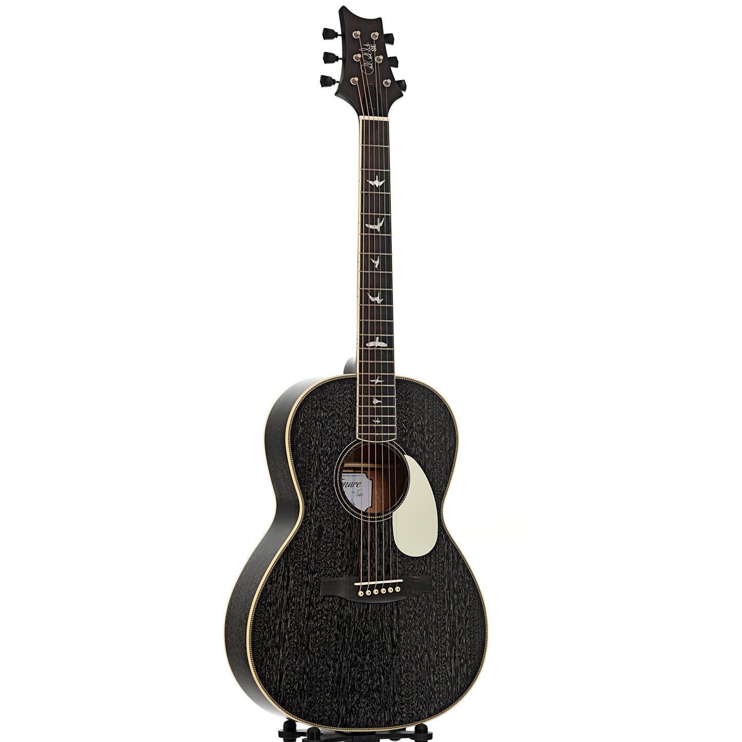 Full front and side of PRS SE  B-Stock P20E Parlor Acoustic-Electric Guitar, Doghair (Gloss Top)