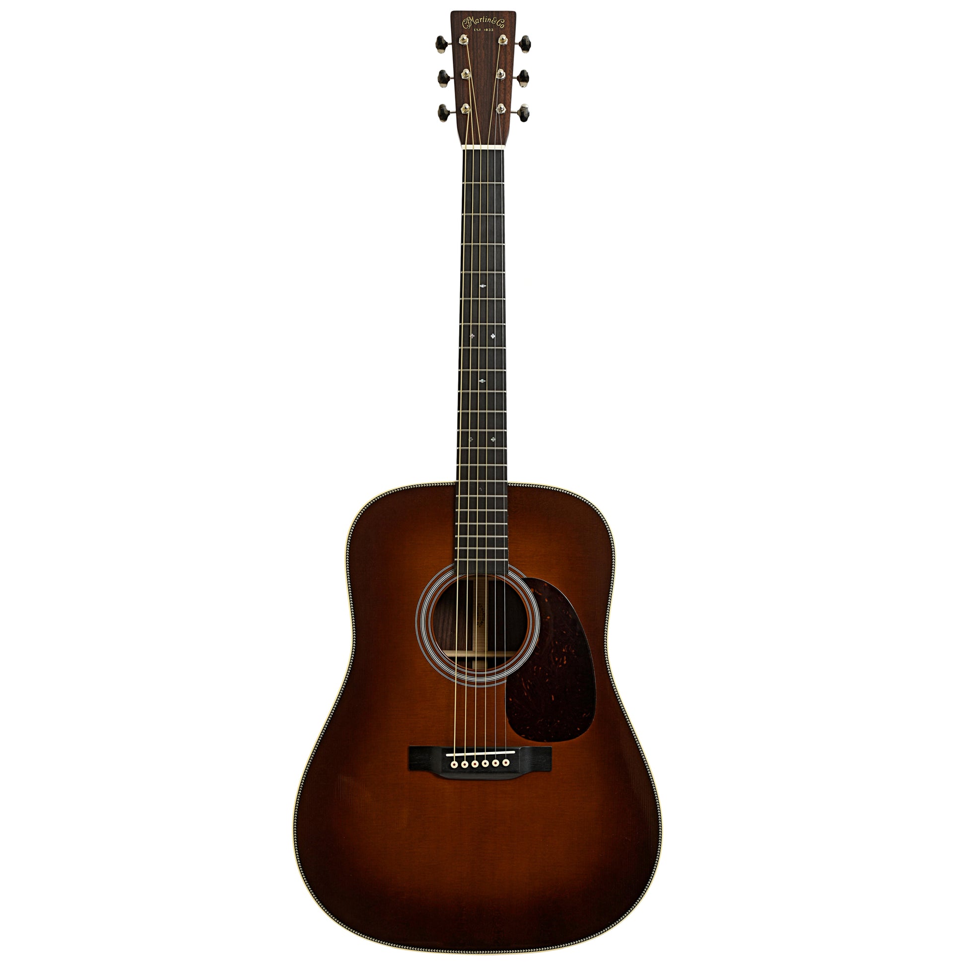 Full front of Martin HD-28 Amberburst Acoustic Guitar 