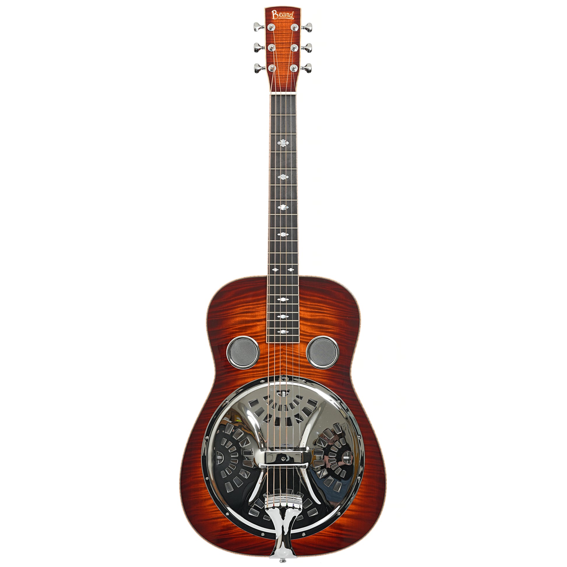 Full front of Beard Legacy E-Model Squareneck Resonator Guitar with Pickup