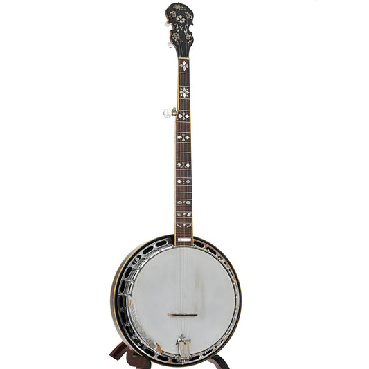 Full front and side of Aria Pro II PB450 5-String Resonator Banjo