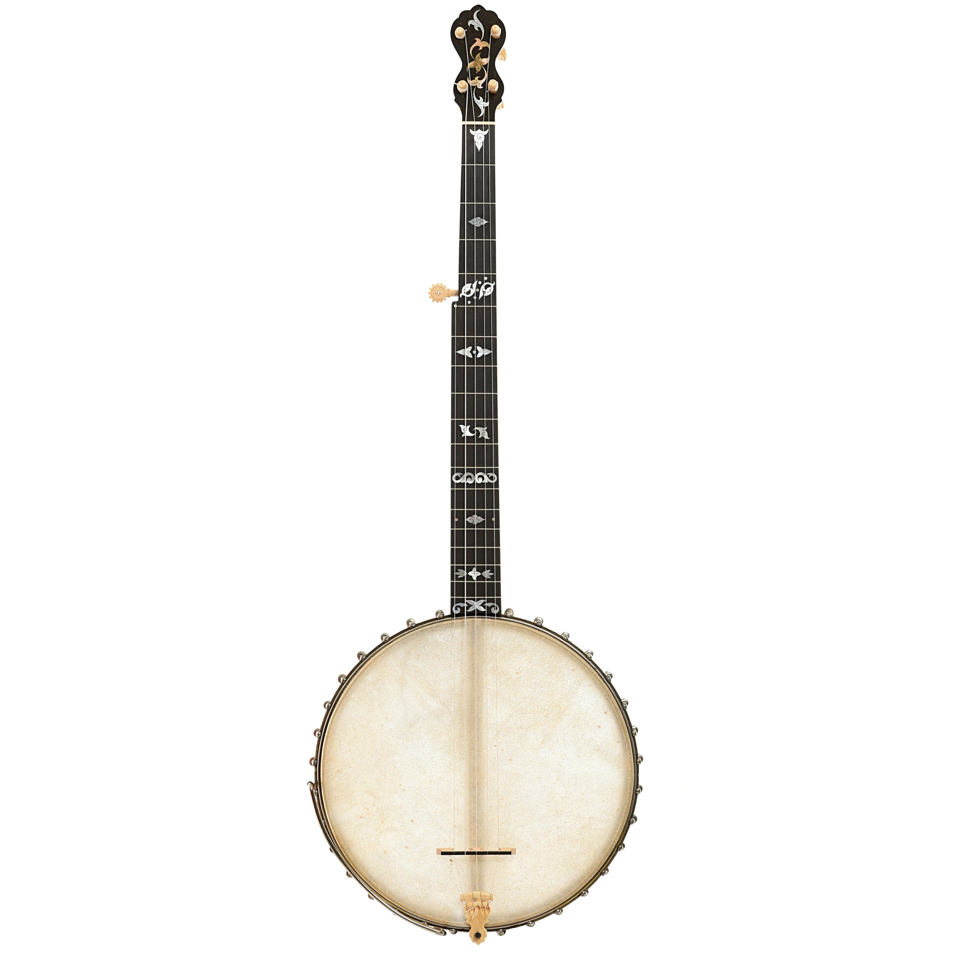 Full front of Fairbanks Electric No.0 Open Back Banjo 