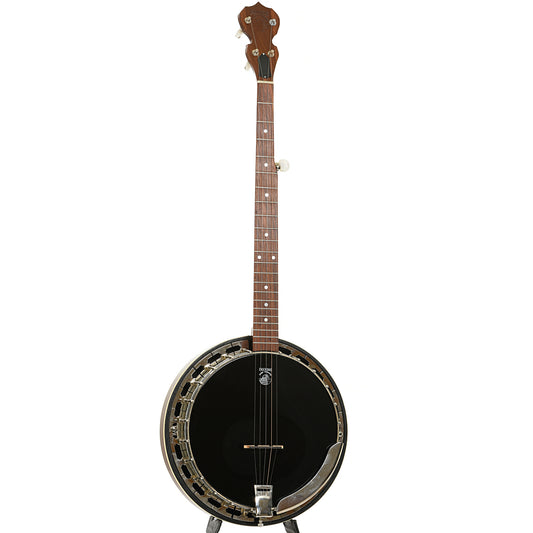 Full front and side of Deering Basic Resonator Banjo LH 