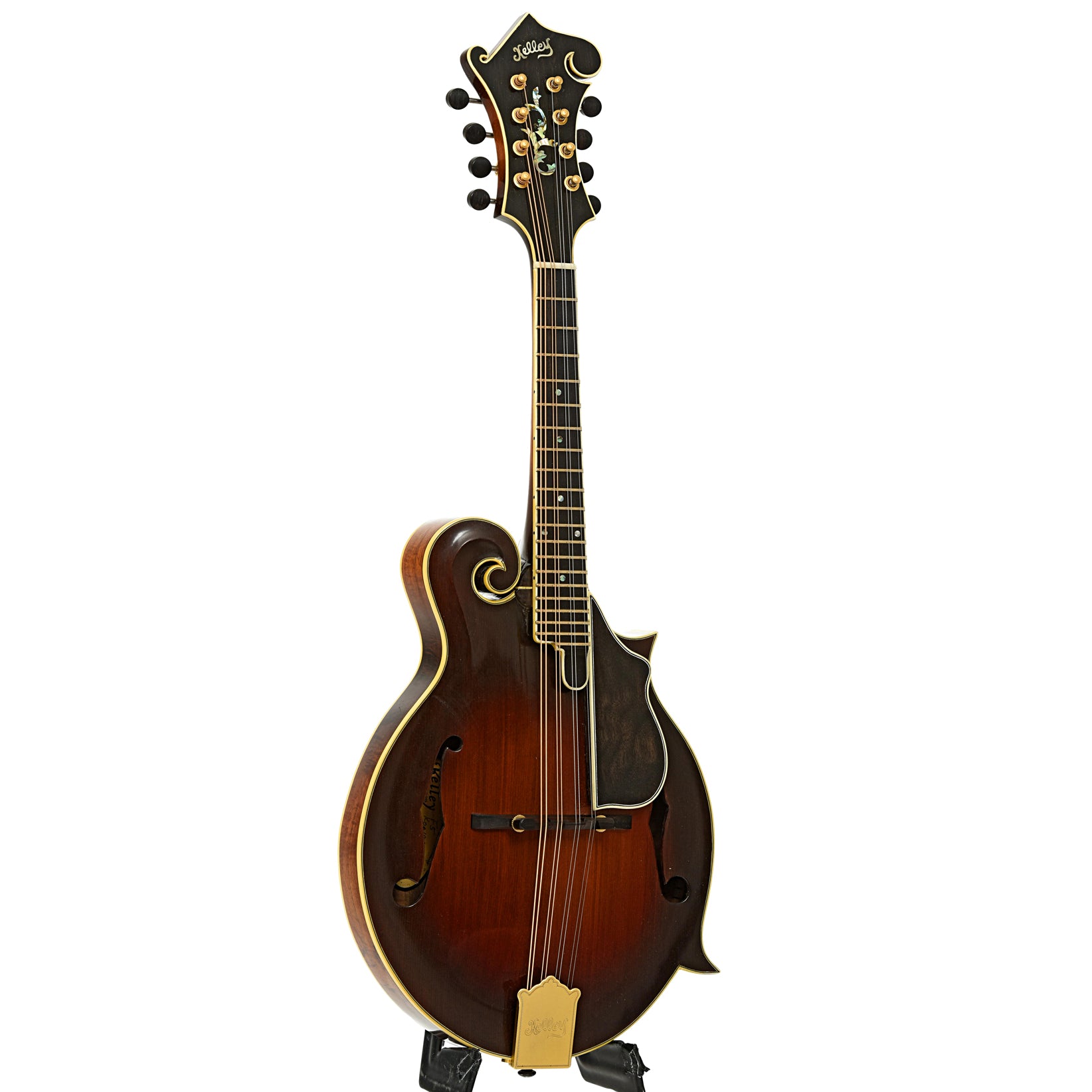 Full front and side of Kelley F-5 Mandolin 