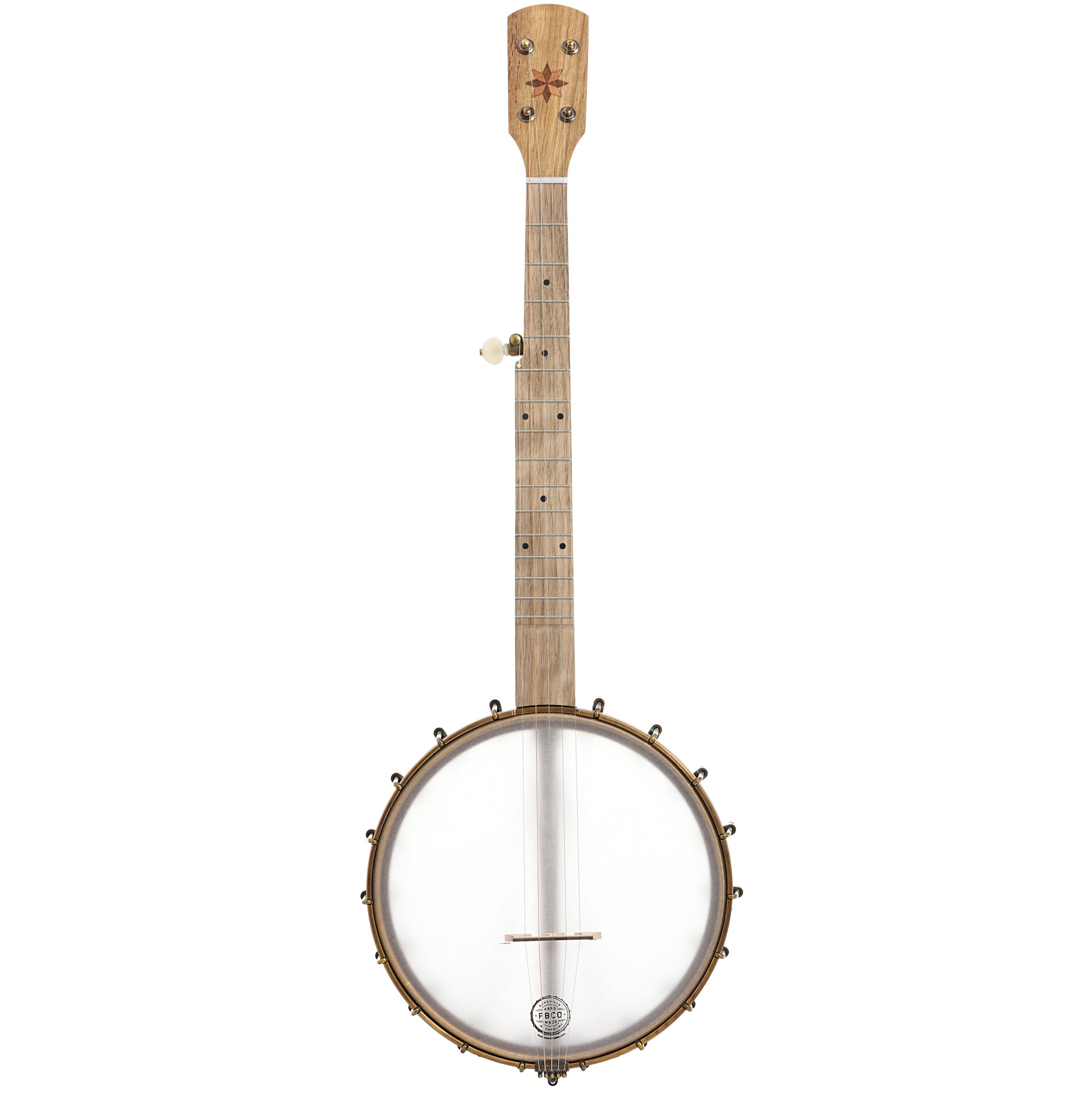 Full front of Pisgah Banjo Co. 11" Walnut Appalachian A-Scale Openback Banjo 