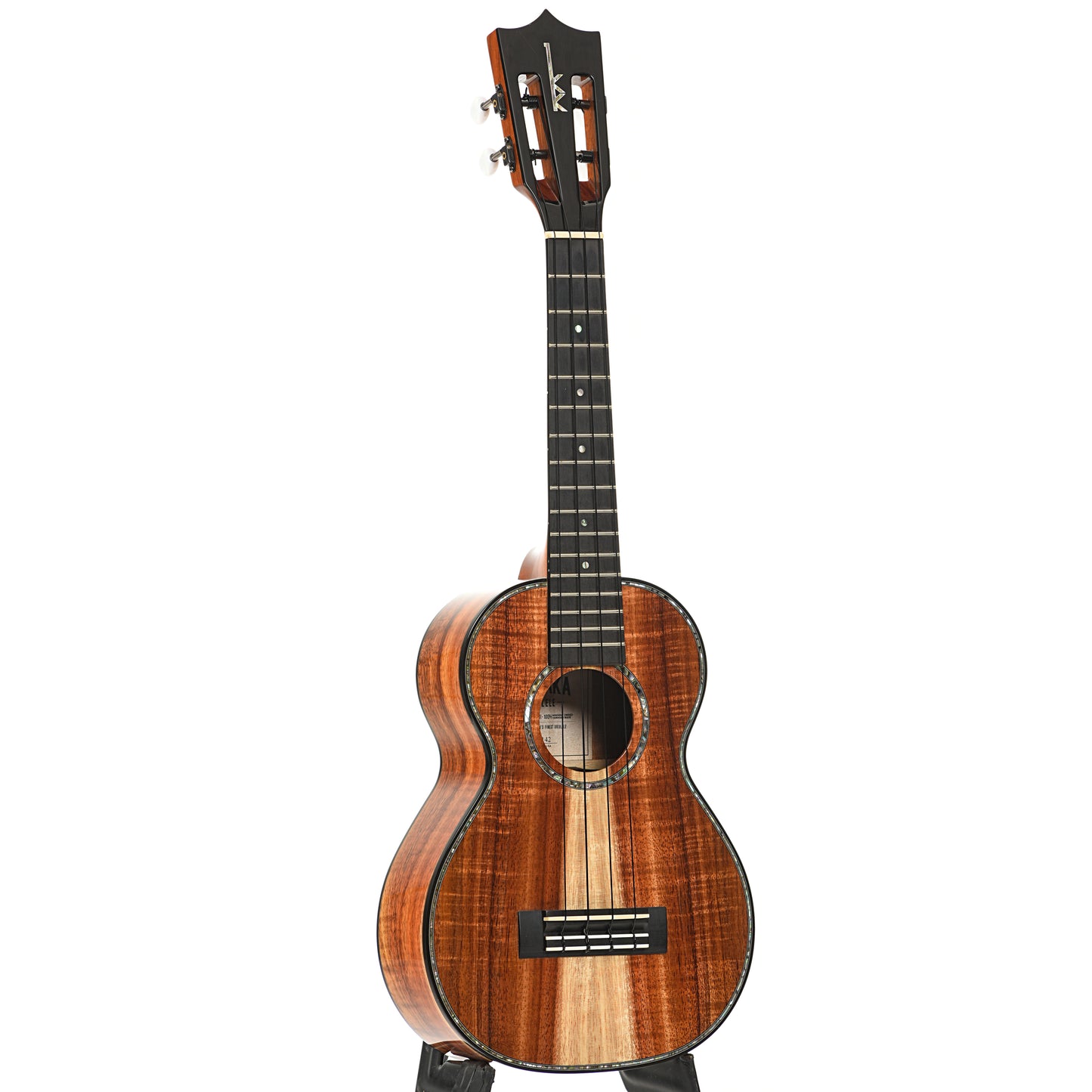 Full front and side of Kamaka HF-2 2DI Deluxe Concert Ukulele (2021)