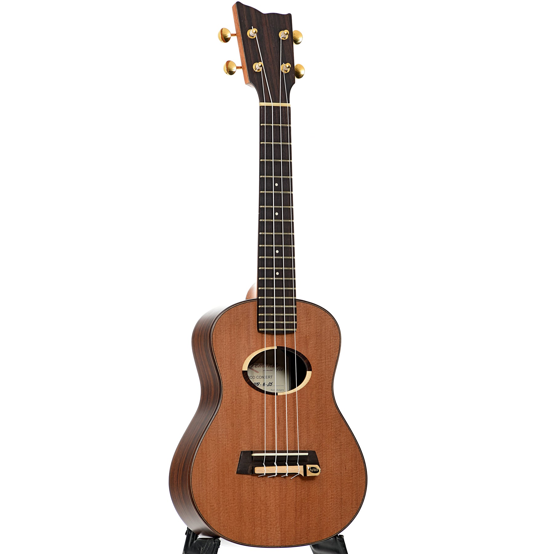 Full front and side of Kremona Coco Concert Ukulele 