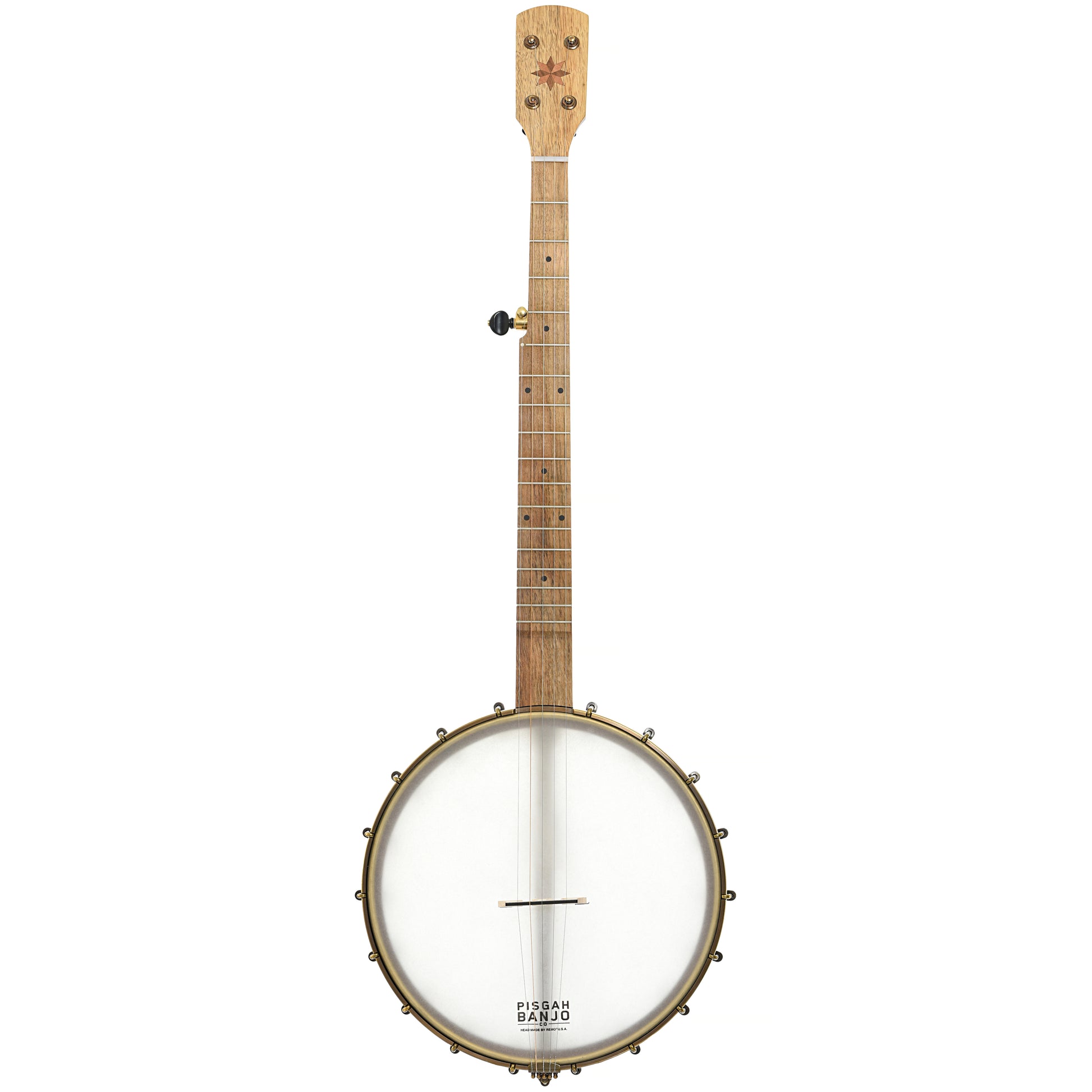 Full front of  Pisgah Appalachian 12" Openback Banjo- Walnut, Short Scale