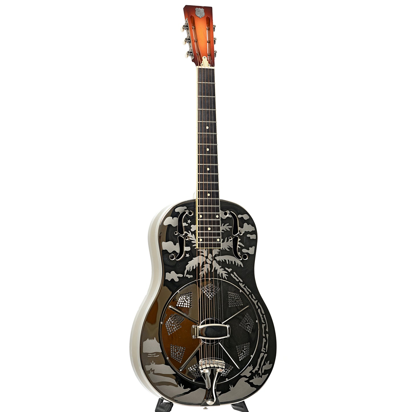 Full front and side of National Style O Roundneck Resonator Guitar