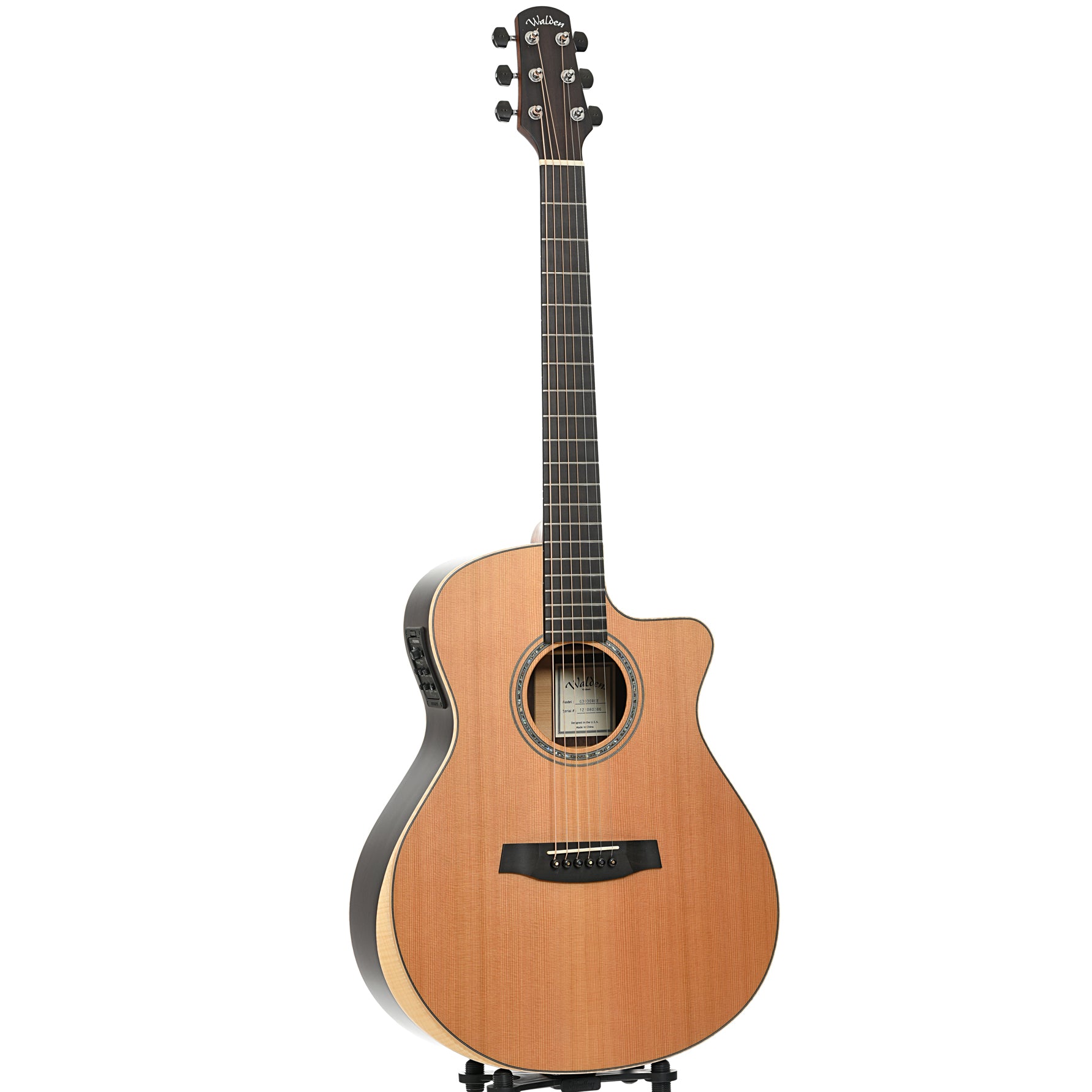 Full front and side of Walden R3030RCE Acoustic-Electric Guitar (c.2021)