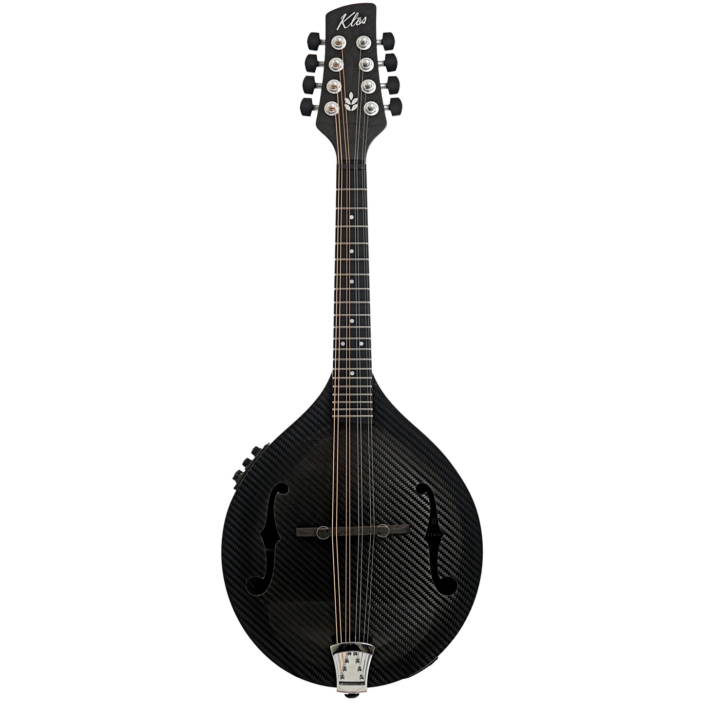 Full front of KLOS Carbon Fiber Acoustic-Electric Mandolin with Active EQ A-Style