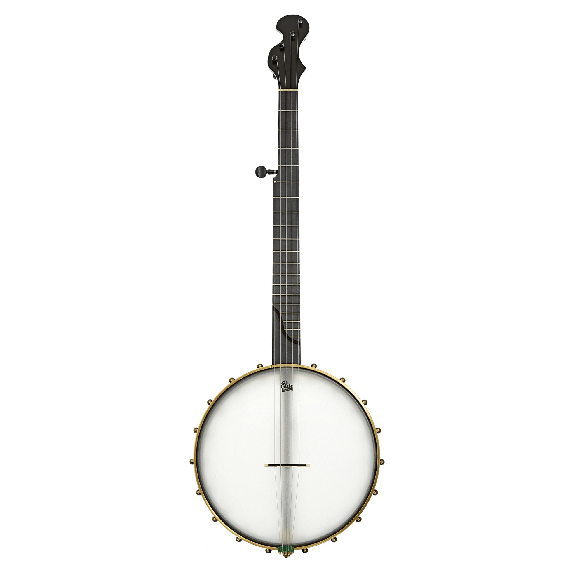 Full front of Chuck Lee Lone Star Custom 12" Openback Banjo #865, Integral Wood Tone Ring