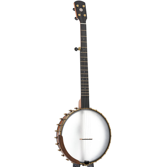 Full front and side of Ode Magician 12" Openback Banjo