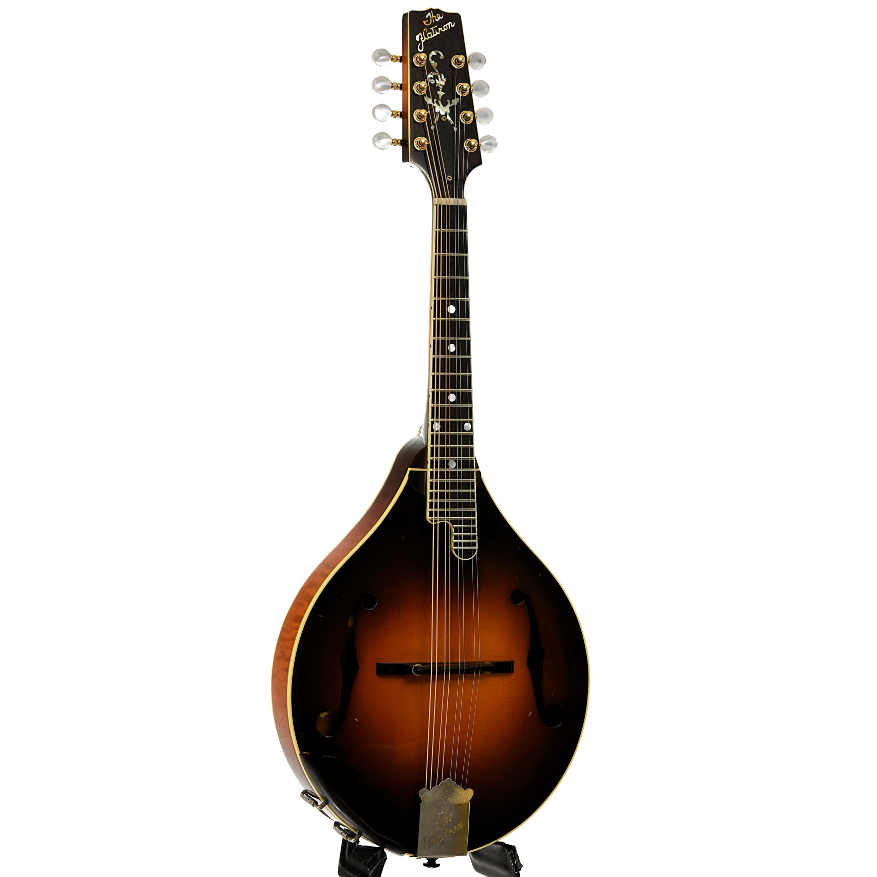 Full front and side of Flatiron A-5 Artist Mandolin 