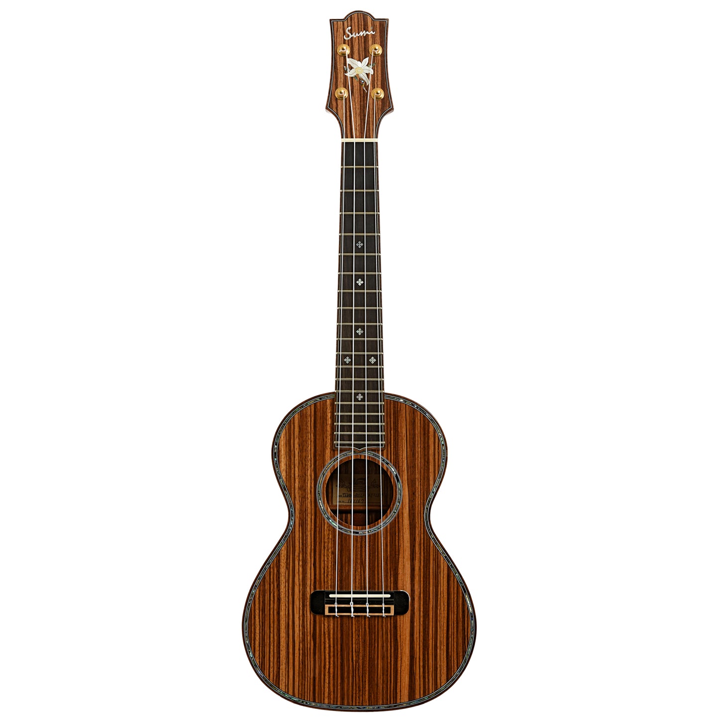 Full front of Sumi Beli tenor ukulele 