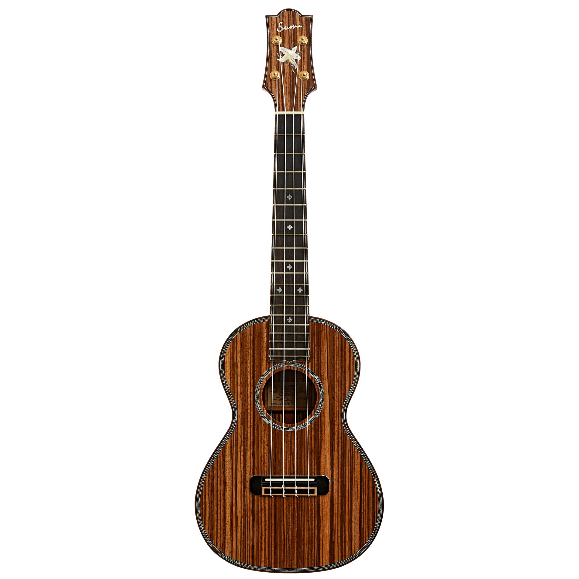 Full front of Sumi Beli tenor ukulele 