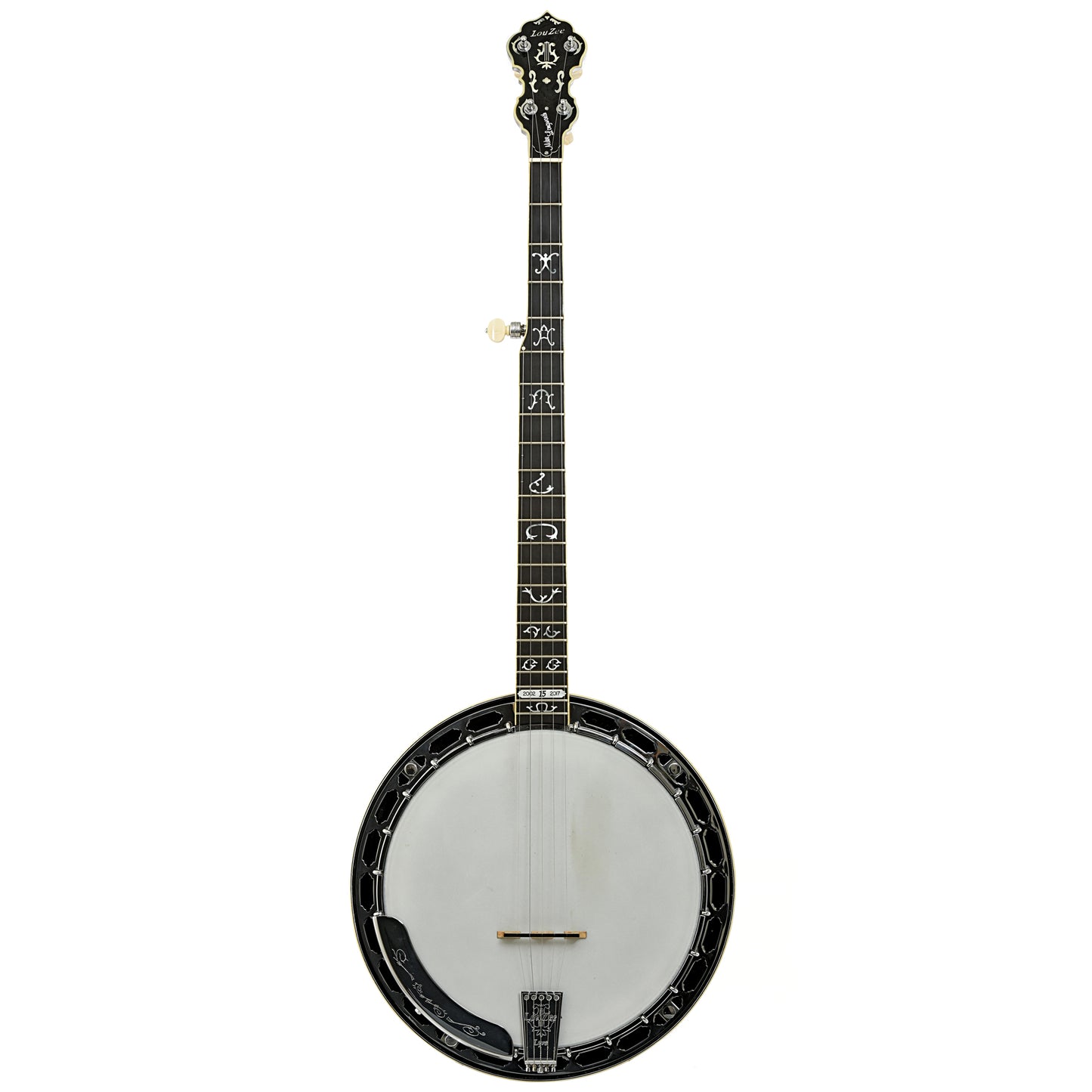 Full front of Louzee / Hopkins Mike Longworth Resonator Banjo