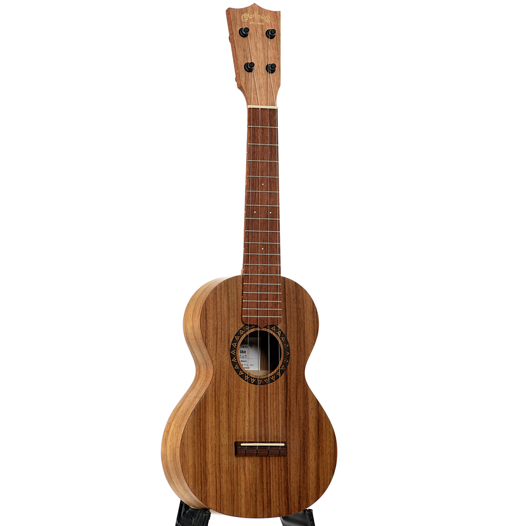 Full front and side of Martin C1 Koa Concert Ukulele