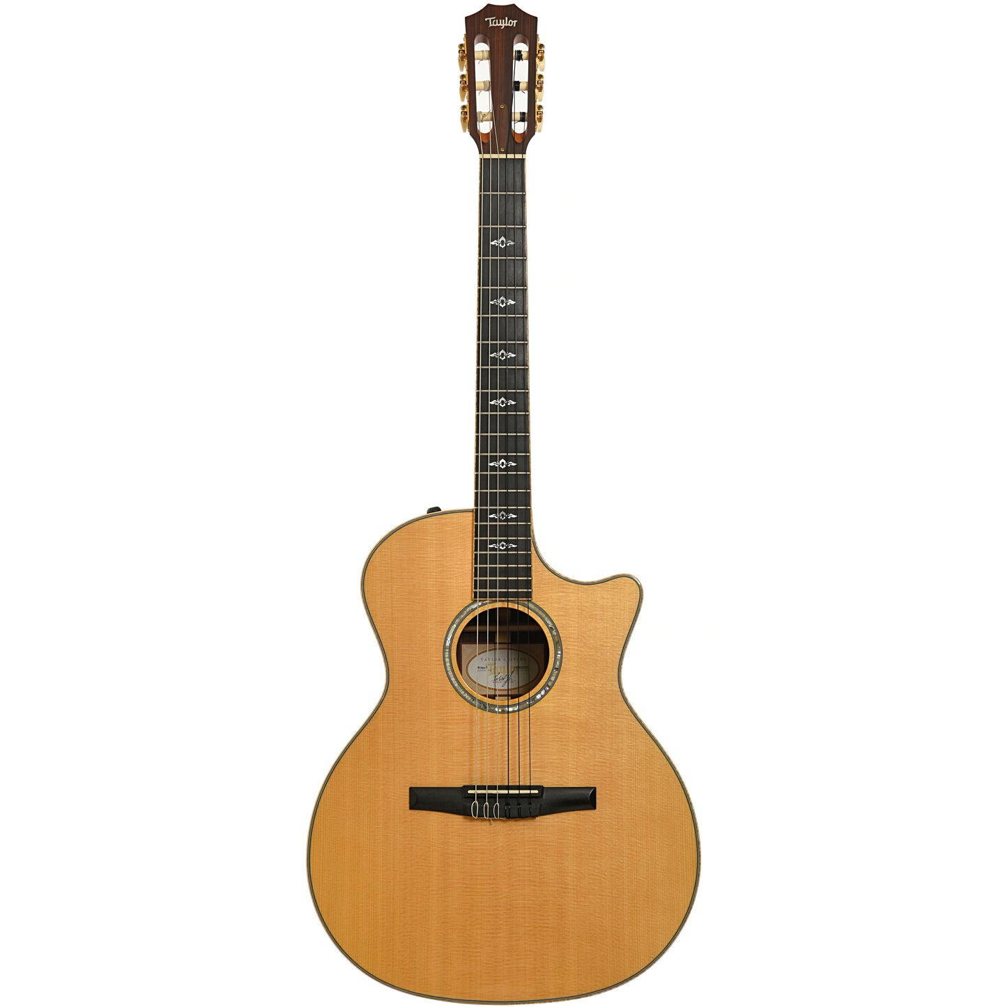 Full front of Taylor 814 CEN Nylon String Guitar (2012)