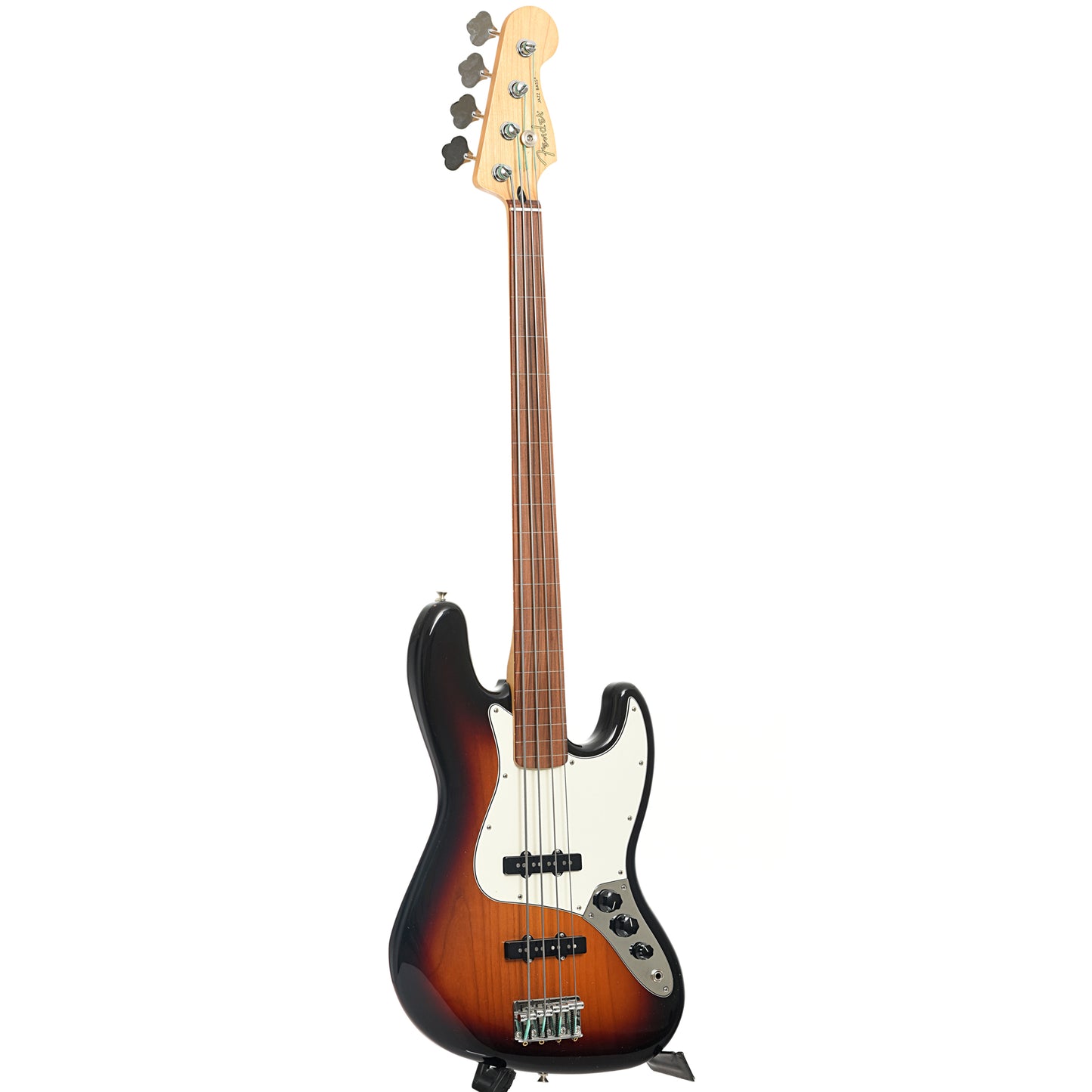 full front and side of Fender Player Fretless Jazz Bass