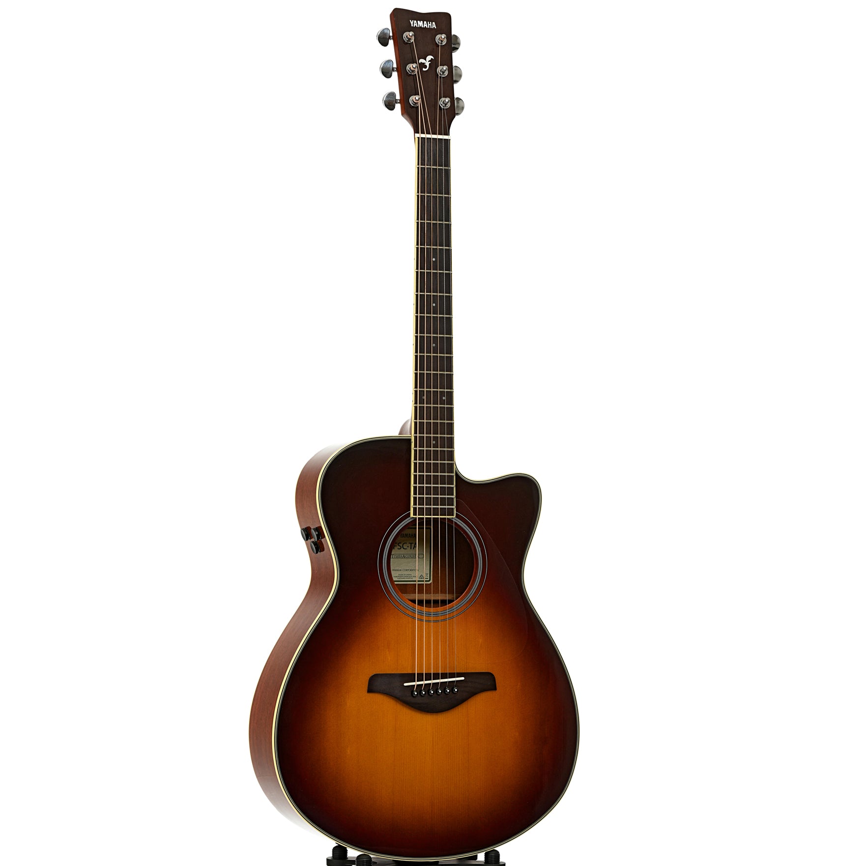 Full front and side of Yamaha FSC-TA Acoustic Guitar 