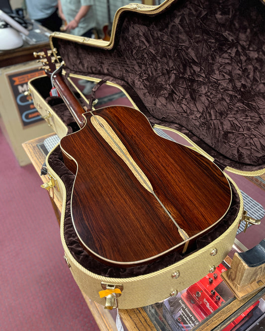 Showroom photo of Back of Huss & Dalton CM Custom Cocobolo