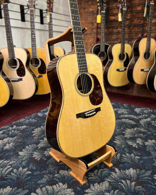 Showroom photo of Front and side of Bourgeois Custom D Brazilian Acoustic Guitar (2009)