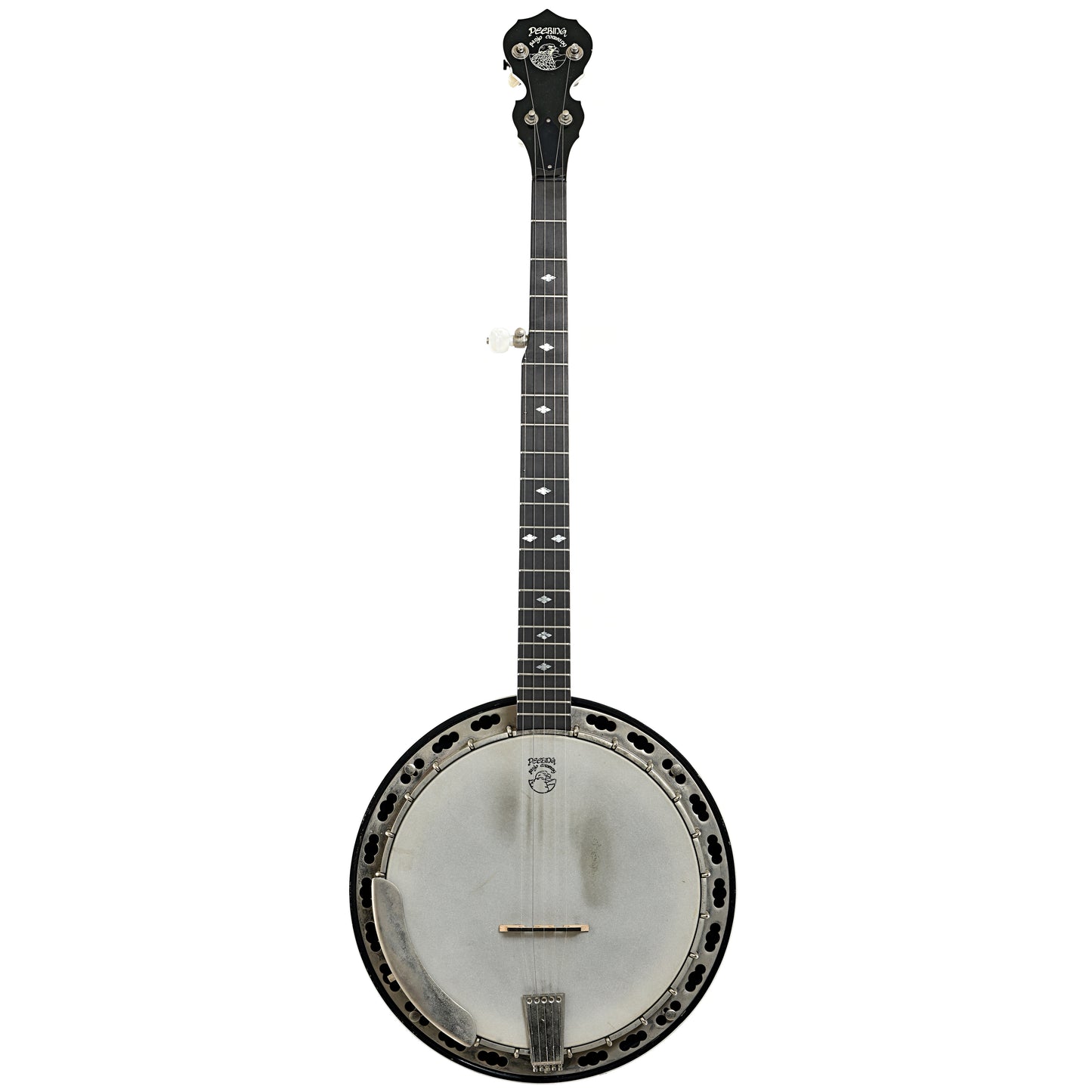 Full front and side of Deering Deluxe Resonator Banjo