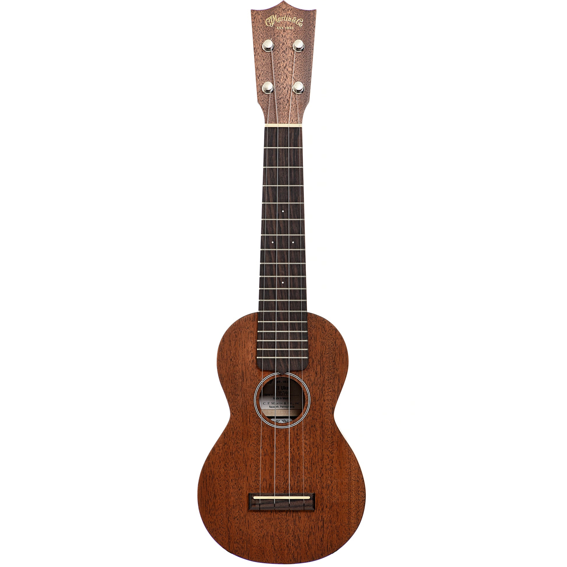 Full front of Martin S1 Uke, Soprano Mahogany Ukulele