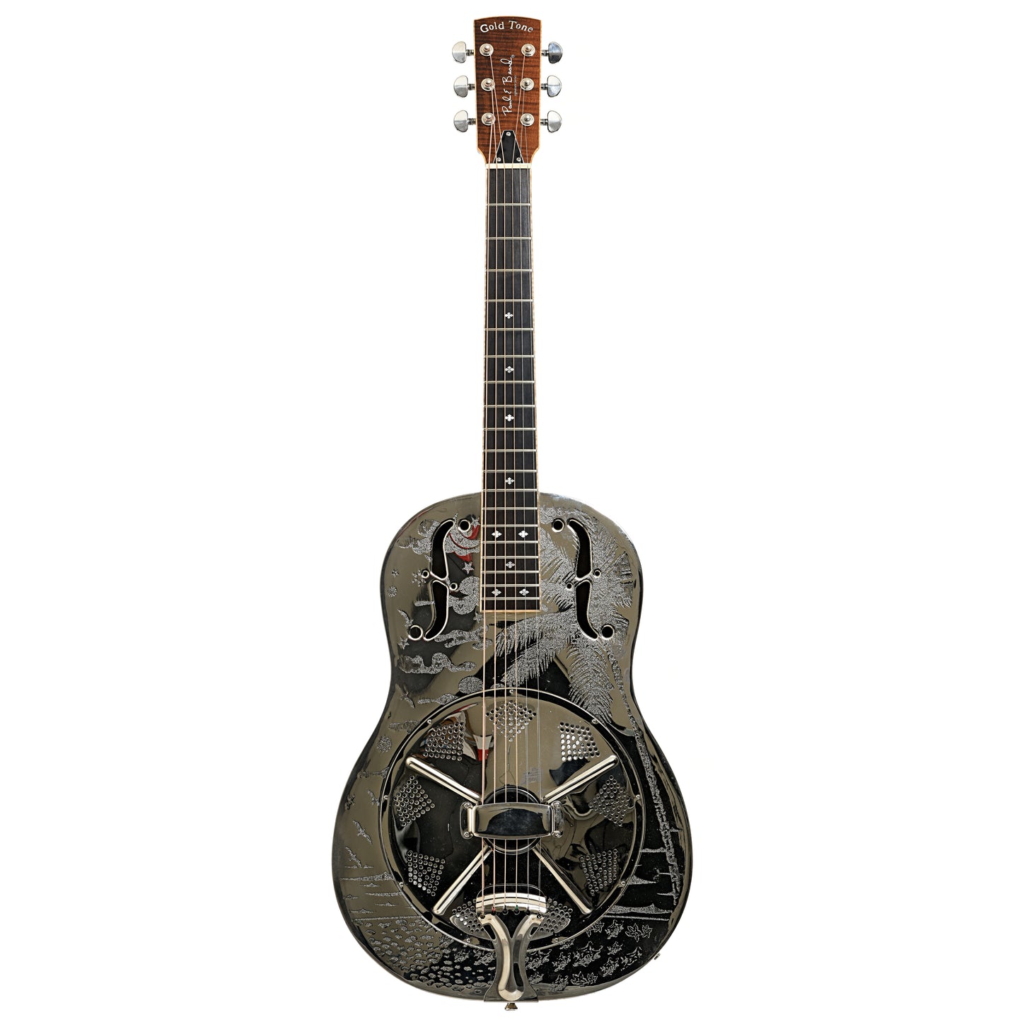 Full front of Gold Tone Beard PB-GRB Roundneck Resonator Guitar