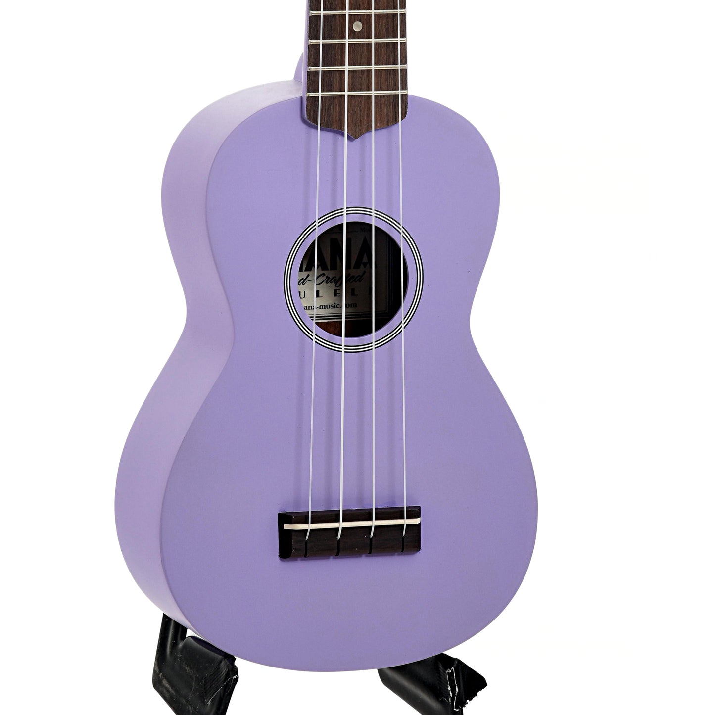 Front and side of Ohana SK-10 Soprano Ukulele, Purple