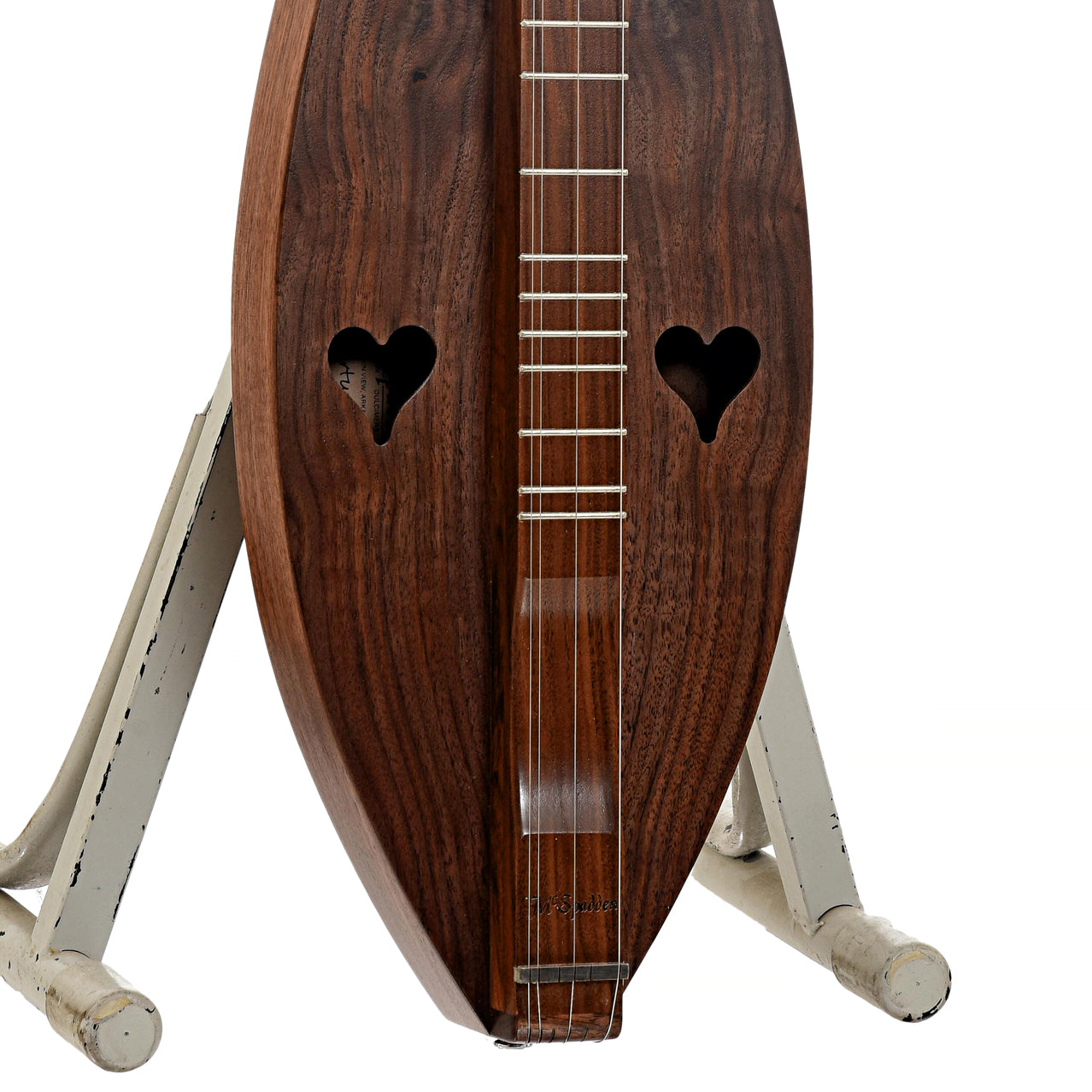 Front and side of McSpadden 4FHWW Walnut Lap Dulcimer