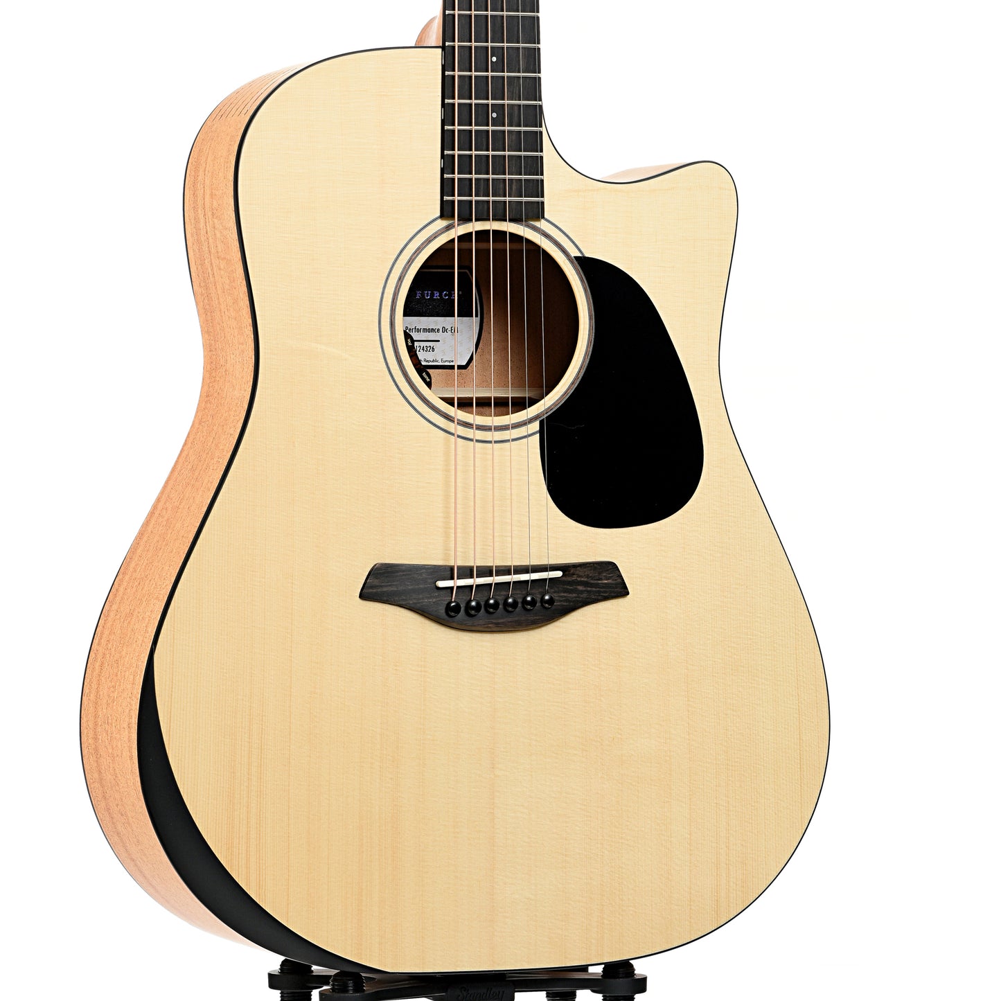 Front and side of Furch Blue Performance Dc-EM Dreadnought Cutaway Acoustic-Electric Guitar