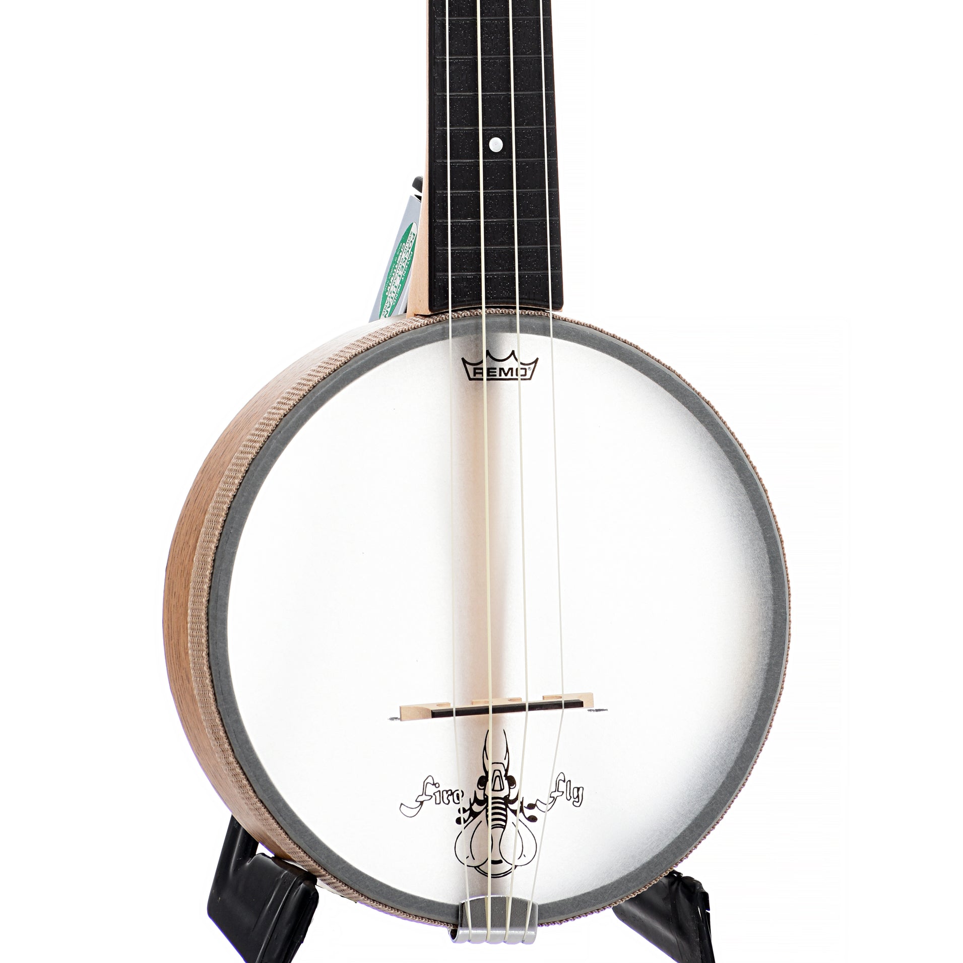 Front and side of Magic Fluke Company Firefly Soprano Banjo Uke