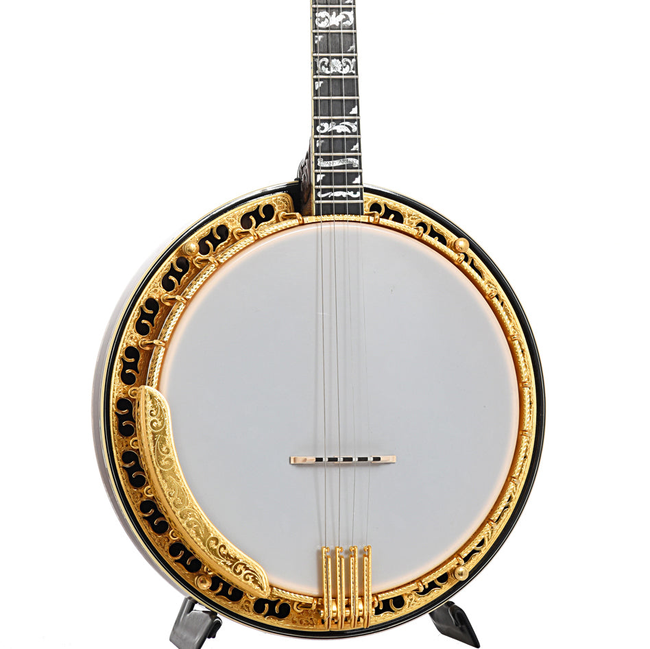 front and side of Ome Grand Artist Tenor Banjo