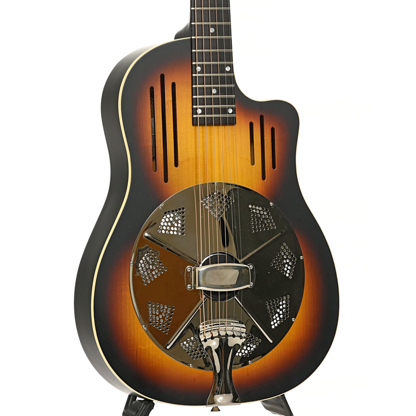 Front and side of National Radiotone Bendaway Roundneck Resonator Guitar (2014)