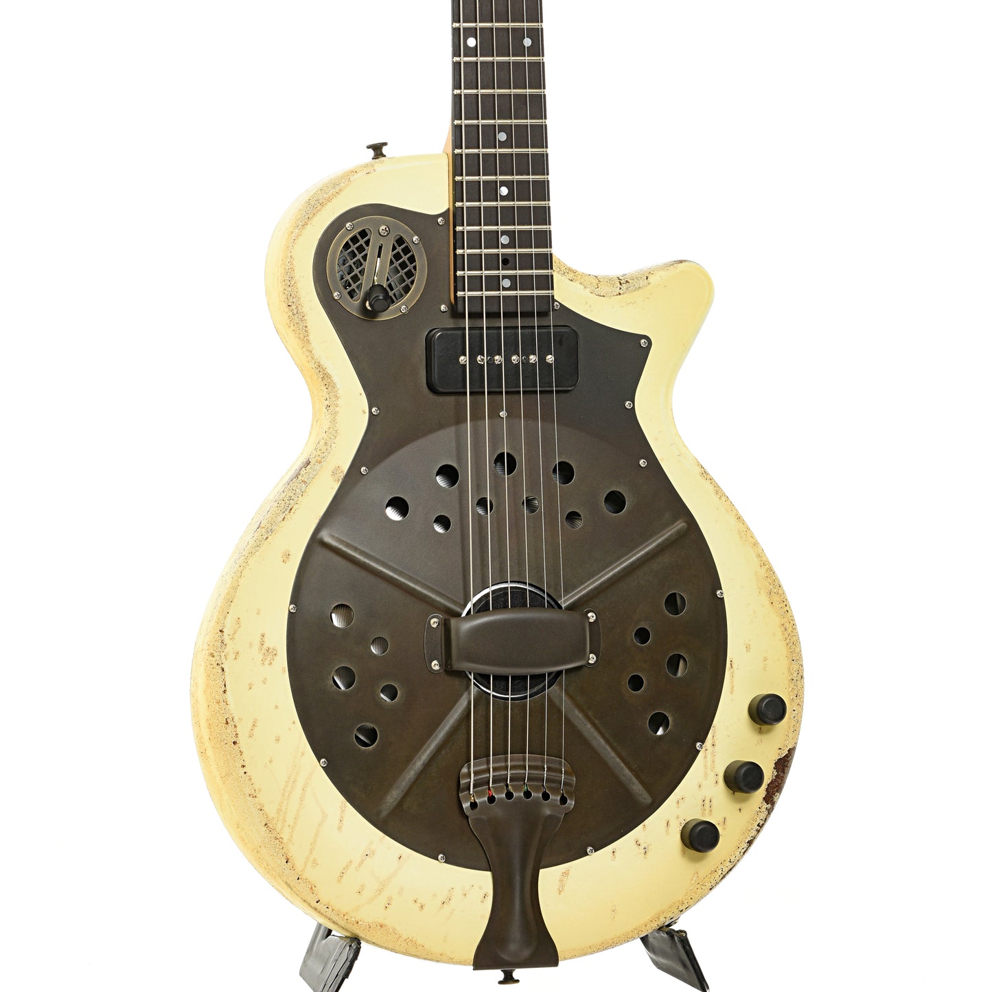 National Pioneer RP-1 Chipped Ivory Resonator Electric Guitar (2010s)