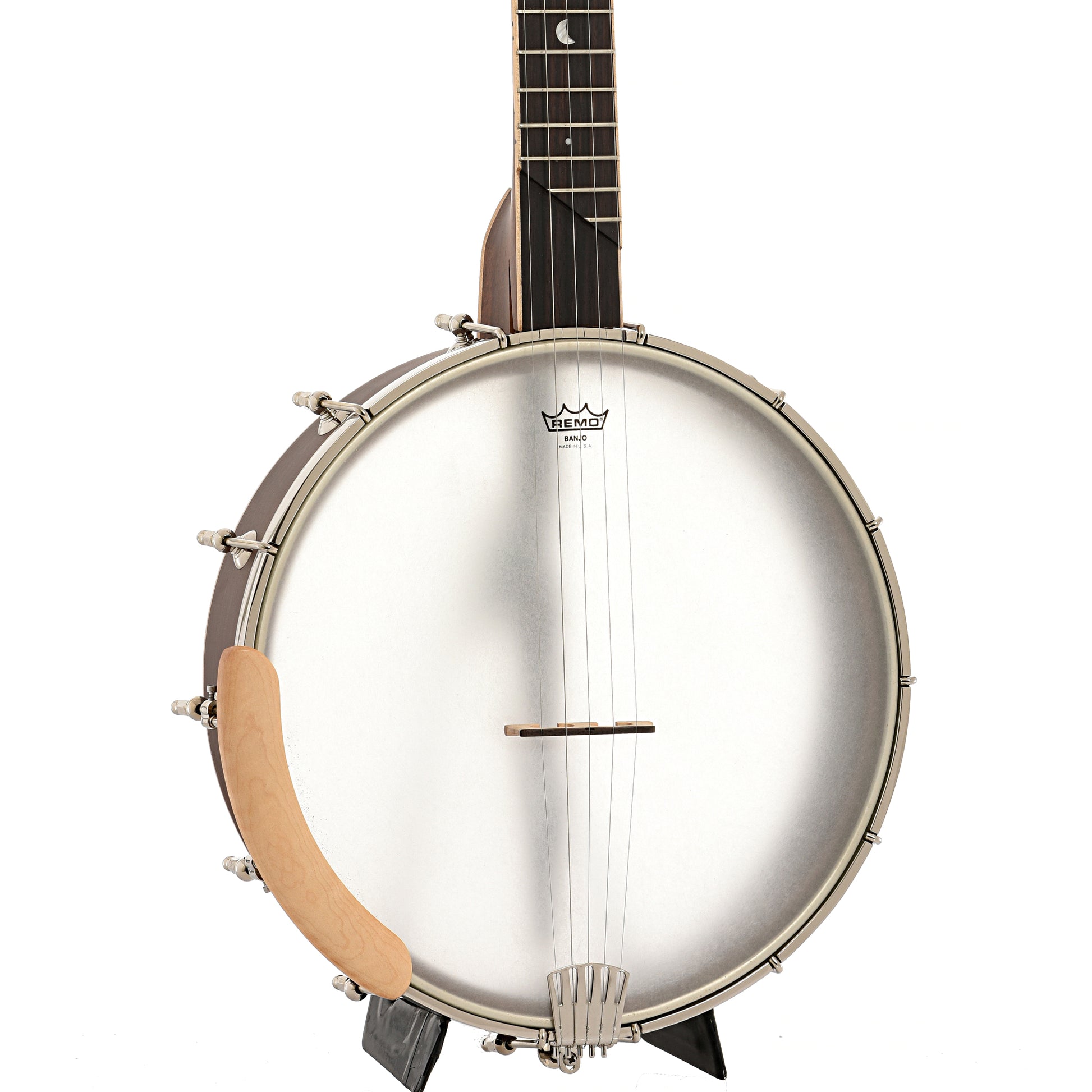 Front and side of Gold Tone HM-100 High Moon A-Scale Openback Banjo