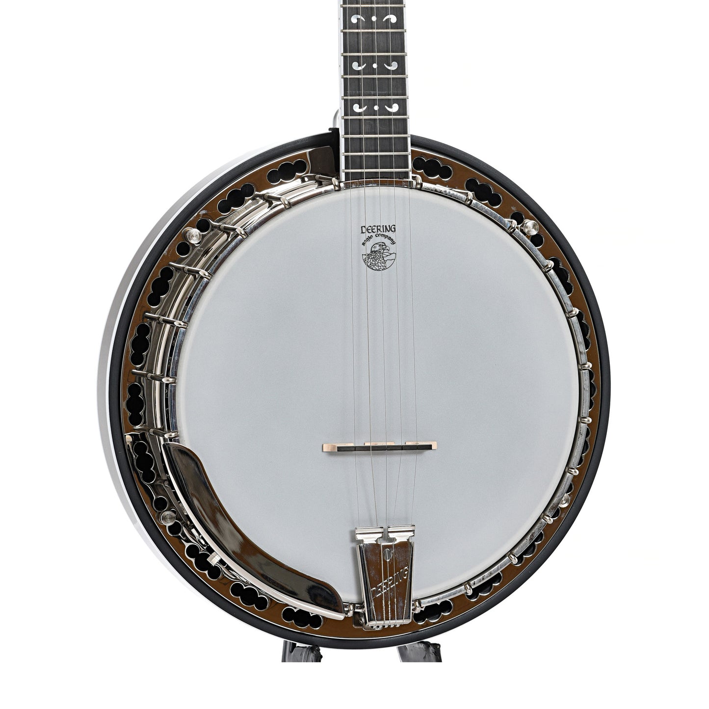 Front and side of Deering Maple Blossom Banjo