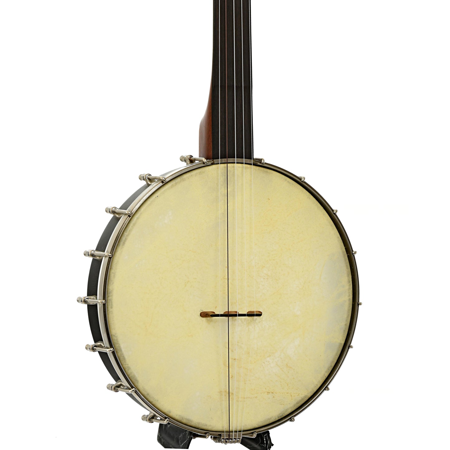 Front and side of Chanterelle Mike Ramsey Fretless Standard 12" Openback Banjo (c.1999)