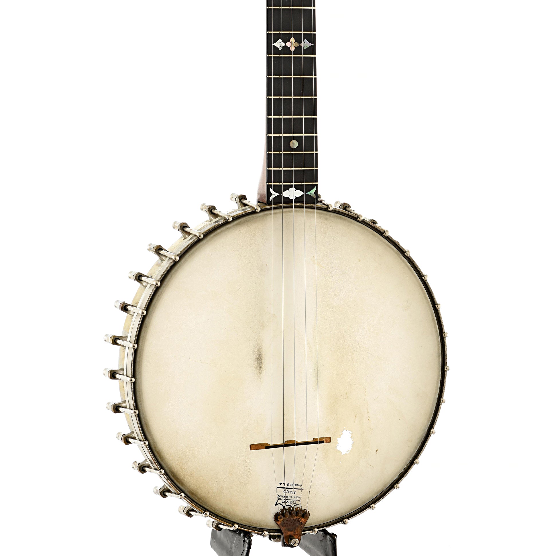 Front and side of Fairbanks & Cole "Imperial" Open Back Banjo (c.1889)